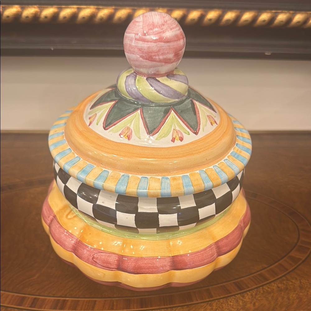 Vibrant Orange and Yellow Ceramic Art Jar
